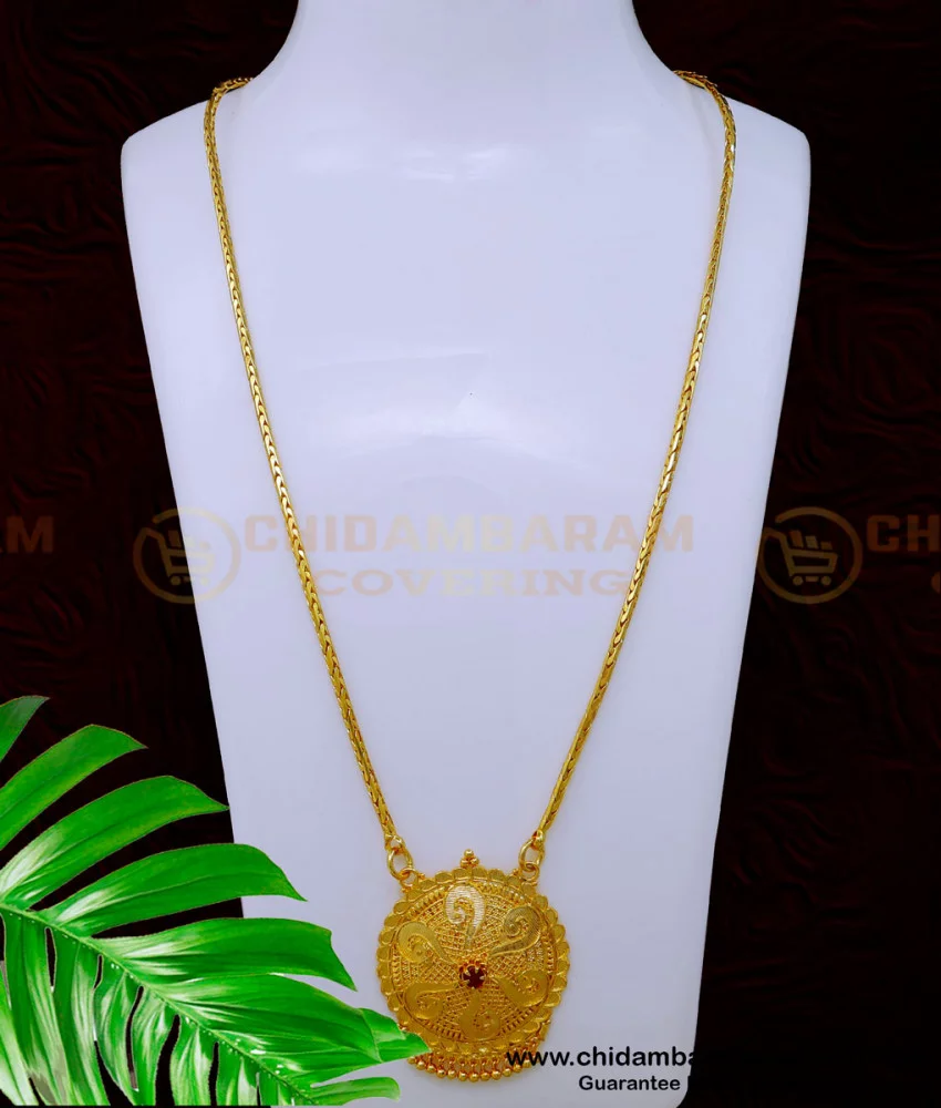 DCHN219 Gold Pendant Design with Gold Plated Chain for Women